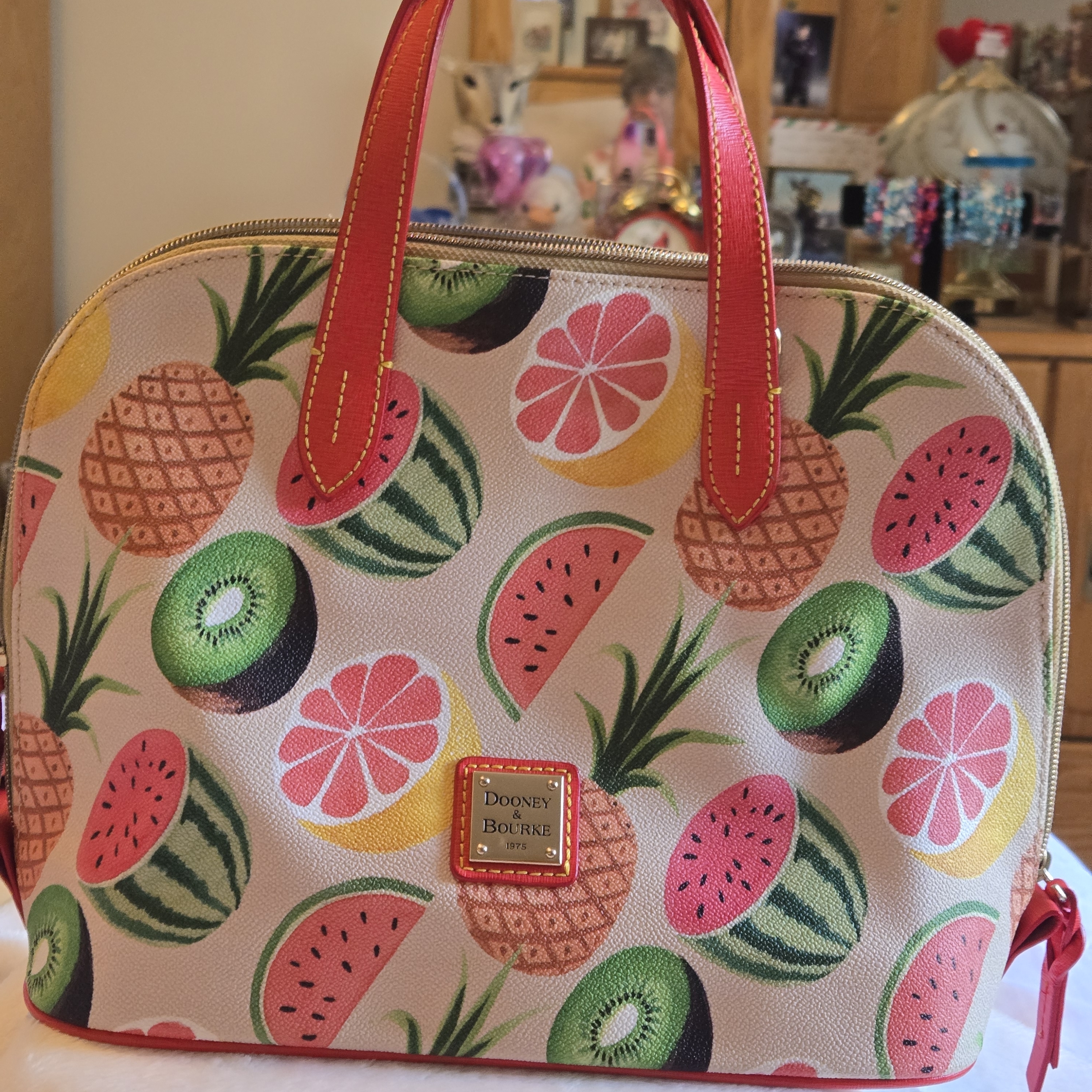 Nwot Dooney & Bourke Ambrosia Tropical Fruit Ruby Satchel Handbag